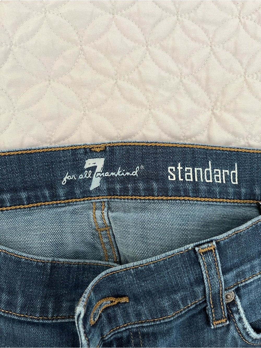 7 For All Mankind Straight Leg Jeans - Blue Wash